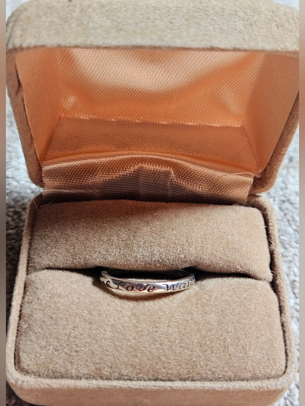 Sterling Silver Engraved ' True Love Waits' Stacking Band Ring Size 6